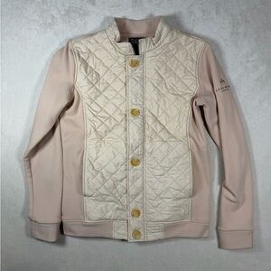 Straight Down Golf Women’s Medium Quilted Panel Pink Cream Jacket Edgewood Tahoe